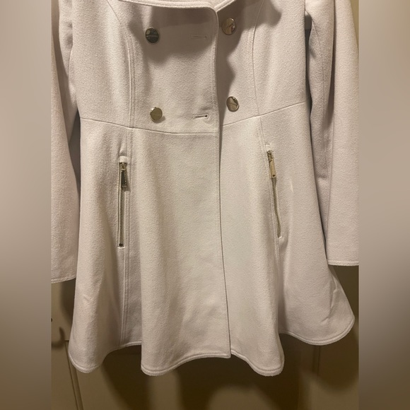 Laundry by Shelli Segal Cottonball Cream Skirted Wool Peacoat Medium size M - Picture 7 of 9